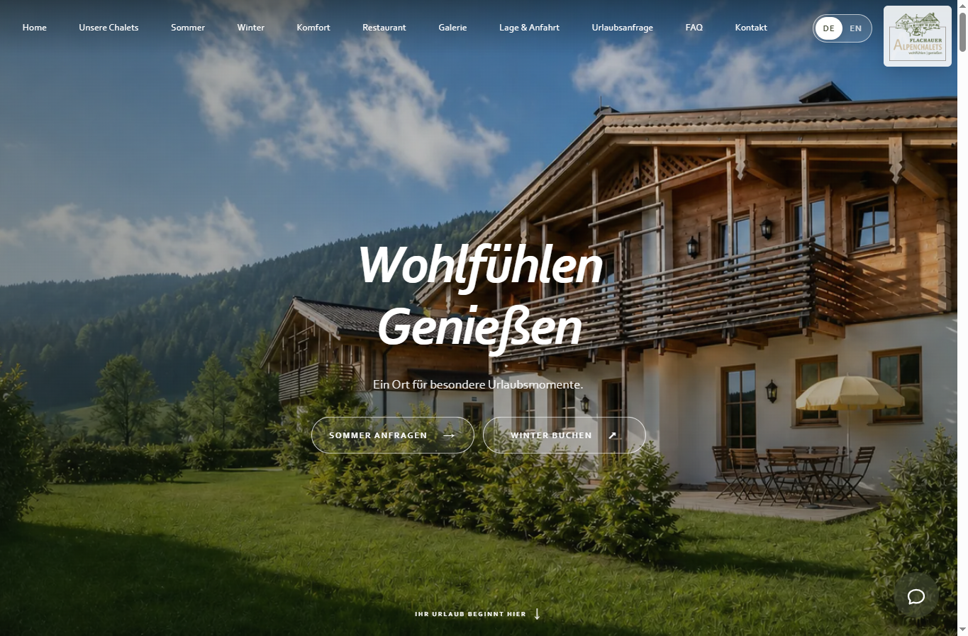 Alpenchalets Flachauer Gutshof website