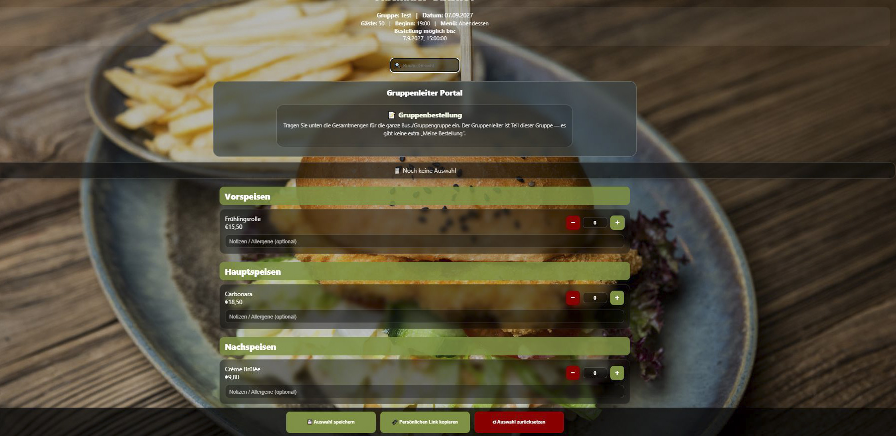 GroupOrder administration dashboard